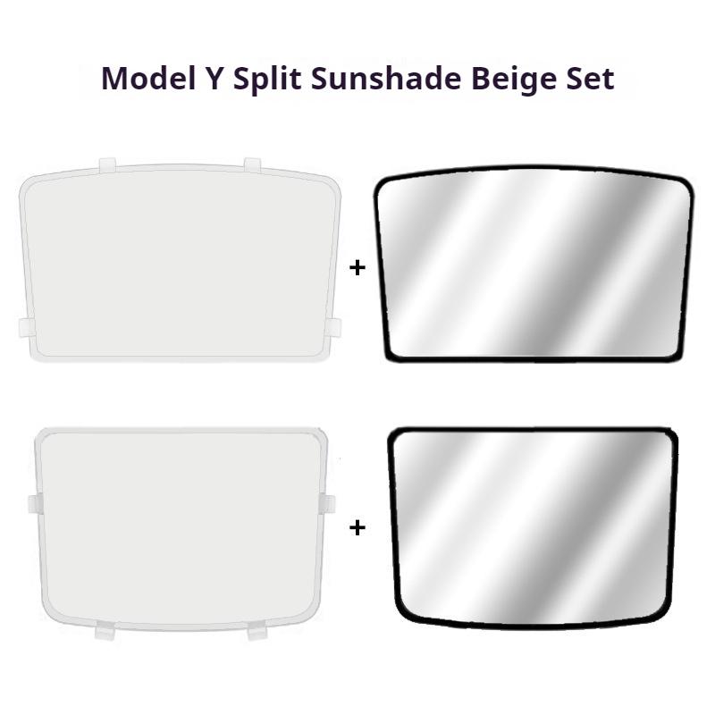 For Tesla Model 3/Y Model 3 Highland Model Y Juniper 2025+ Ice Cloth Buckle Glass Roof Sunshade Car Front Rear Sunroof Skylight