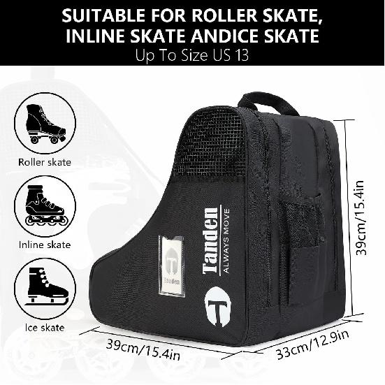Roller Skate Bag Ice Skate Bag for Kids and Adult, Roller Blade Bag Figure Ice Skating Bag To Carry Ice Skates Inline Skate Bag