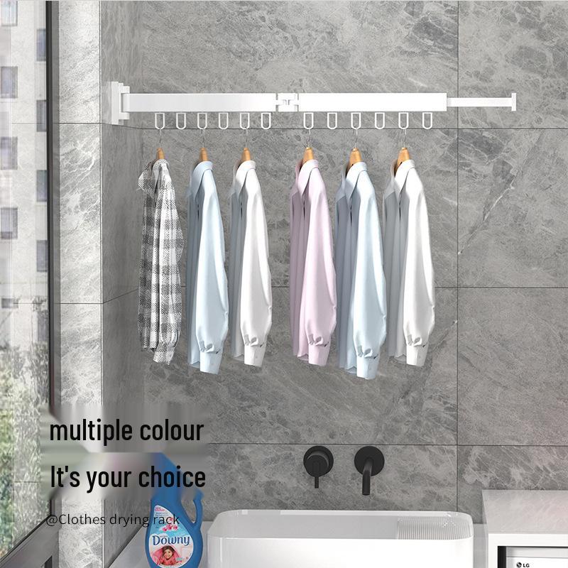 Invisible No-Drill Folding Balcony Clothes Rack & Drying Rod