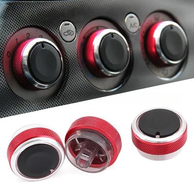 3ks na sadu Hliníková slitina Styl auta Knoflík klimatizace Knoflík klimatizace Knoflík ovládání topení Knoflík spínače pro Ford Focus MK2 MK3