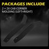 For Ford F-150 2009-2014 Upper Left+Right Cab Corner Roof Drip Molding Trim Pair