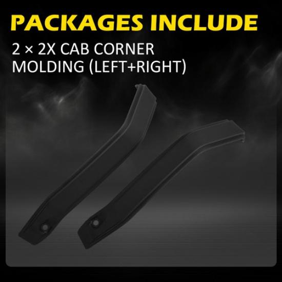 For Ford F-150 2009-2014 Upper Left+Right Cab Corner Roof Drip Molding Trim Pair
