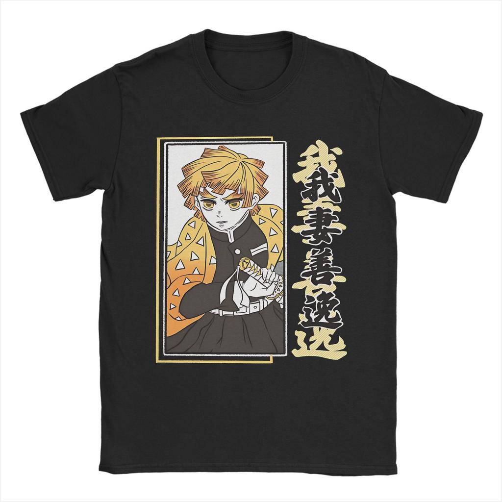 Zenitsu Agatsuma Demon Slayer T-Shirts für Herren Damen 100% Baumwolle Fantastische T-Shirts O-Ausschnitt T-Shirt Kurzarm Tops Geschenkidee