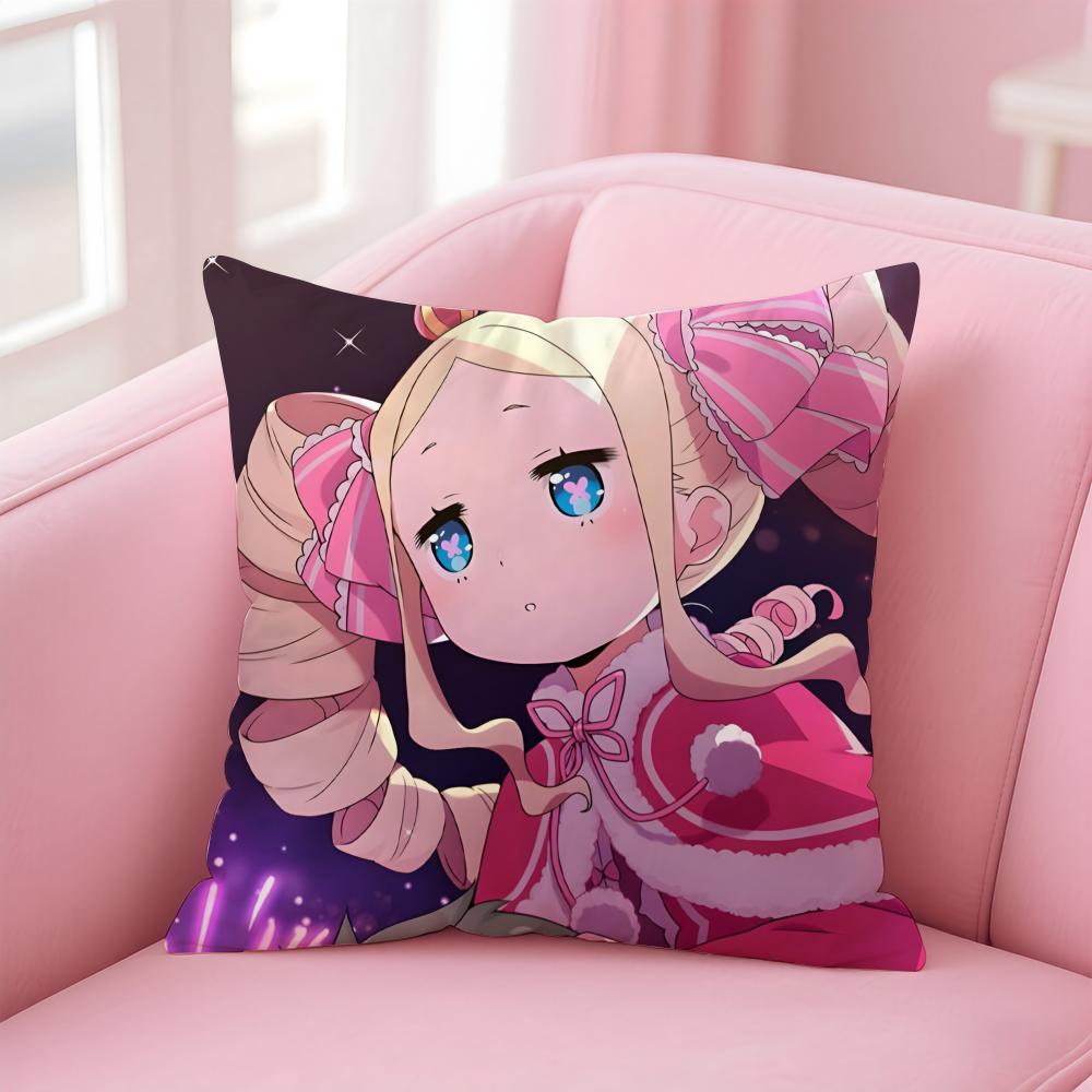 Emotionally R-Rezero Starting Life In Another Worlds Cushion Cover Pillow Case Soft Friendly Fabric & Concealed Zipper