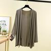 Sommar Dam Ärm Enfärgad Blus Casual Semester Strand Öppen Skjorta Blusar Mode Cardigan