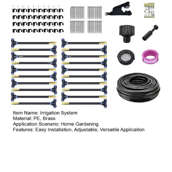 Automatic Irrigation System Garden Irrigation Hose with 360-Degree Bendable Adjustable Nozzles Watering System Kit for Lawn Greenhouse Farm Courtyard