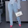 Women's High Waist Washed Women's Jeans Fashionable Versatile Straight Leg Pants