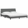 VidaXL Bed with Mattress Dark Grey 180x200 Cm Fabric, Bedroom Furniture, Double Bed, Panel Bed, Slatted Base, Bed 3310546
