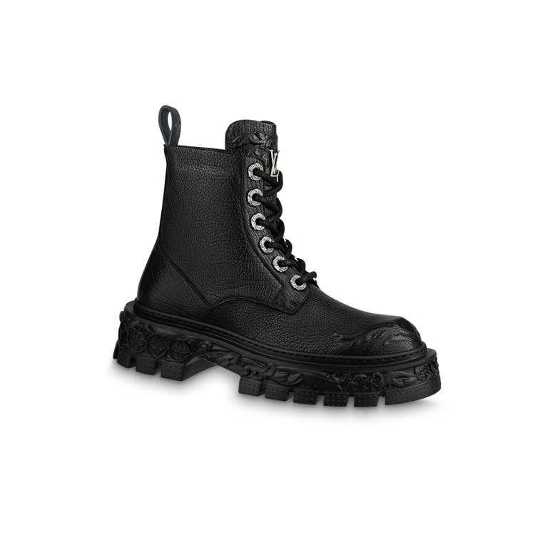 Louis Vuitton Short Combat Boots Men's Black 1AB8NF