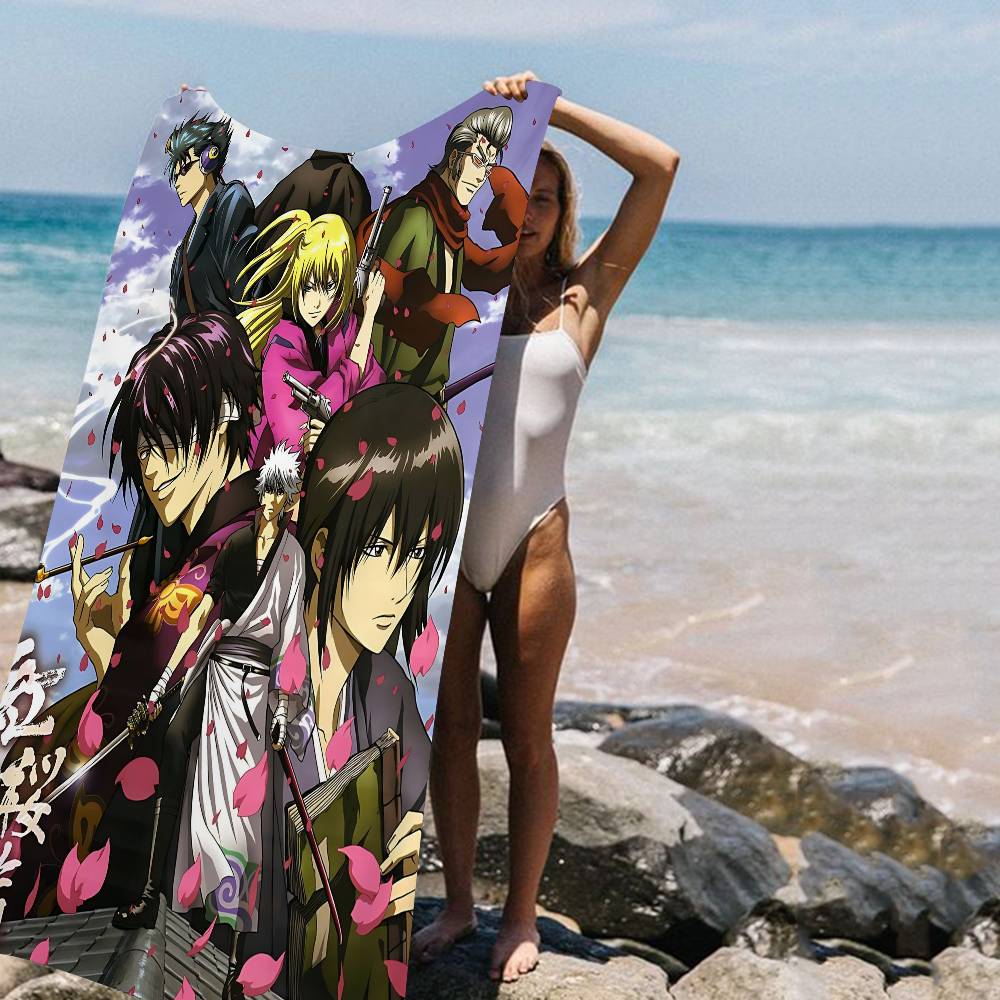 Anime G-Gintama Funny Microfiber Blanket Quick Drying Beach Towels Oversized Printing Super Absorbent Pool Towel Blanket