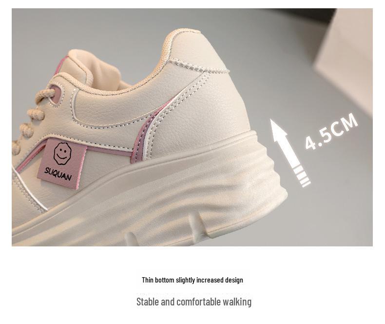 W3621 Height-Boosting Casual Sneakers - 2023 Autumn Fashion, Breathable, Thick-Soled, Korean Style, Versatile Student Shoes