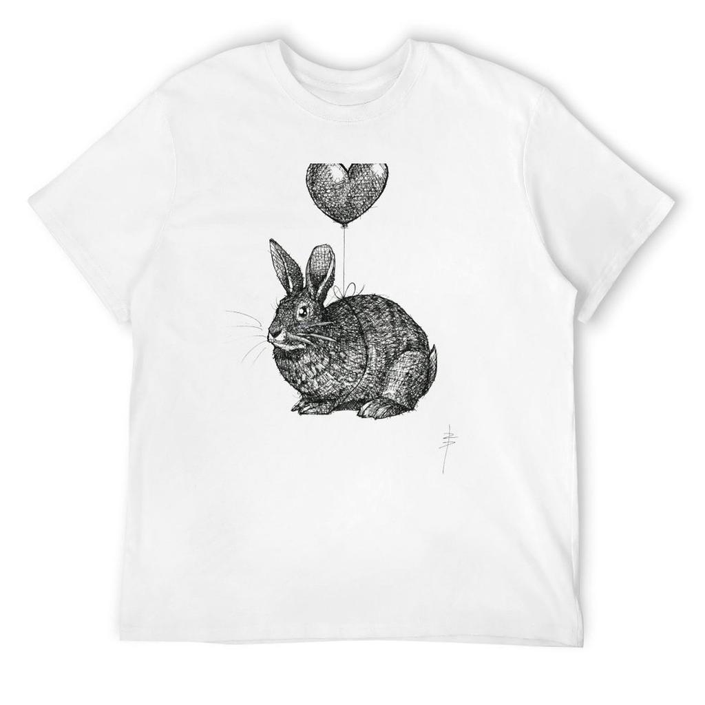 Rabbit Love T-Shirt Aesthetic clothing cute tops anime t shirts mens t shirts top quality