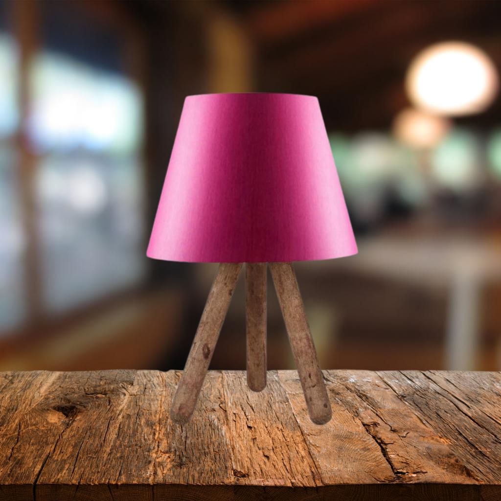 

Design Three-Legged Wooden Lampshade Fabric Headboard Fuchsia