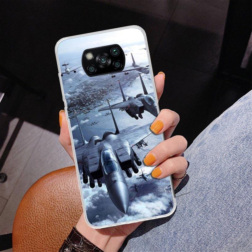Military Aircraft Warship Fighter Phone Case For Xiaomi Poco X7 X6 X5 Pro F7 Ultra Redmi 15C 15 13C 13 12C 12 10 10A 10C 9 9A 9C