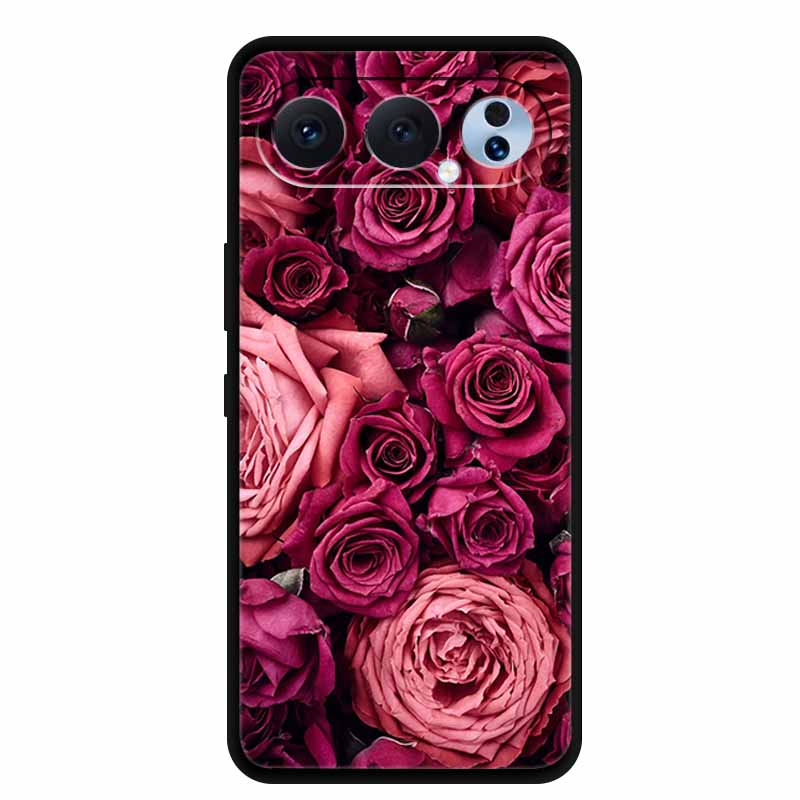 Case For Honor 500 Pro 5G 2025 Fashion Black Edge Soft TPU Silicone Covers For Honor 500 Pro Cases Painted Flowers Shells Fundas