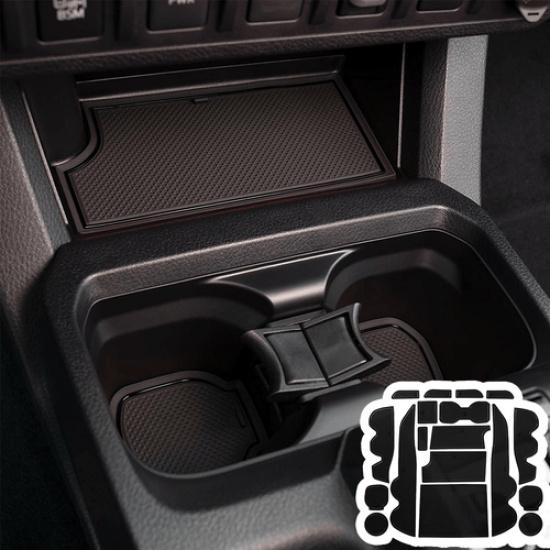 For 2016-2022 Toyota Tacoma Cup and Door Center Console Liner Insert Black Trim