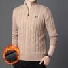JEEP SPIRIT Men's Winter Half-Zip Fleece-Lined Knitted Sweater 2608