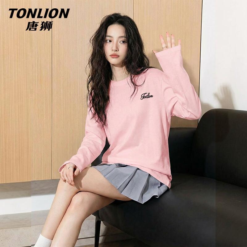 TonLion Women s Loose Fit Pure Cotton Long Sleeve T-Shirt XL