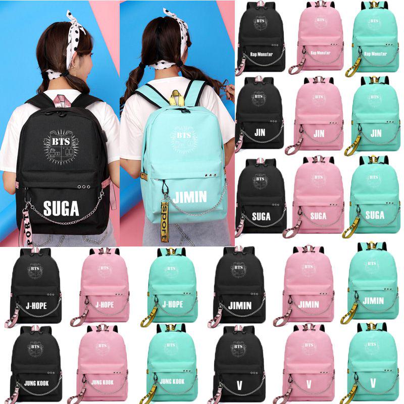 Kpop Bangtan Boys Bts Backpack Usb Charging School Bags Rucksack Bags Travel