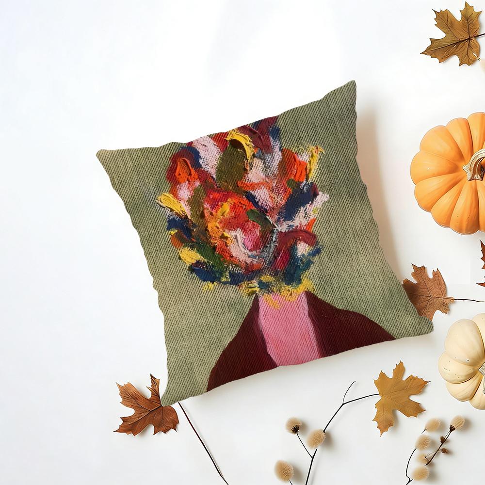 Emotional Outlet Art Painting Cushion Cover Washable Linen Pillowcase Soft  for Daily Sofa Bed Home Room Decor