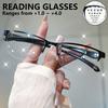 Men and Women Black Reading Eyeglasses Half FramePortable Magnifying Presbyopic Hyperopia Eyeglasses Square Ideal Choice for Gifts