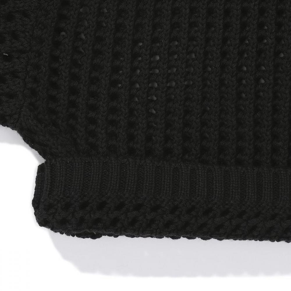 Bluetail Black Star Jacquard Mesh Crop Knit Aaa4sw01bk