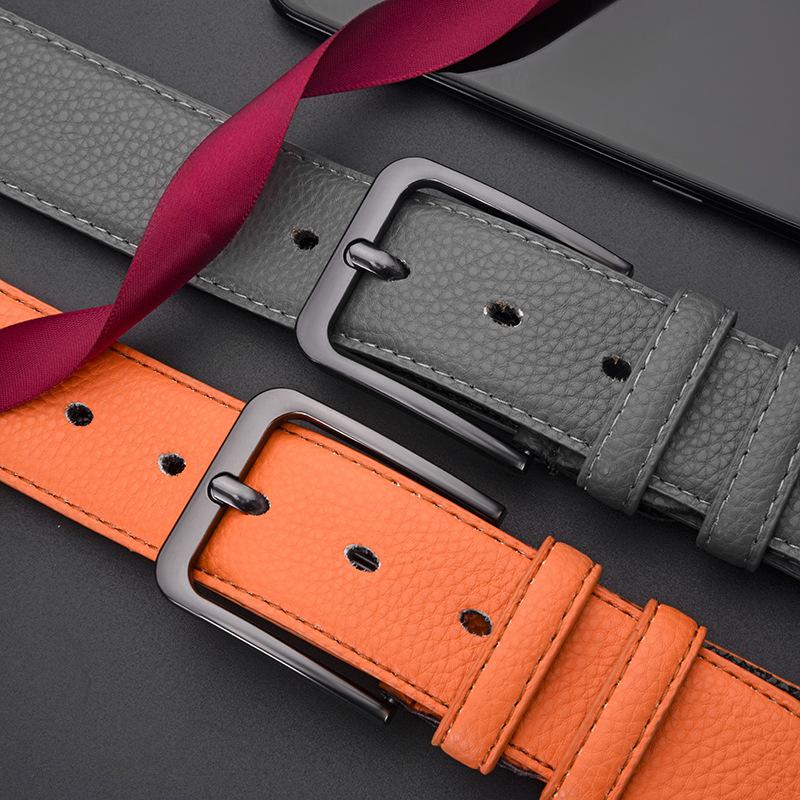 New Men High Quality Pu Leather Belt Metal Pin Buckle Belt leisure Business Waistband Fashionale Male Accessory Designer Belt