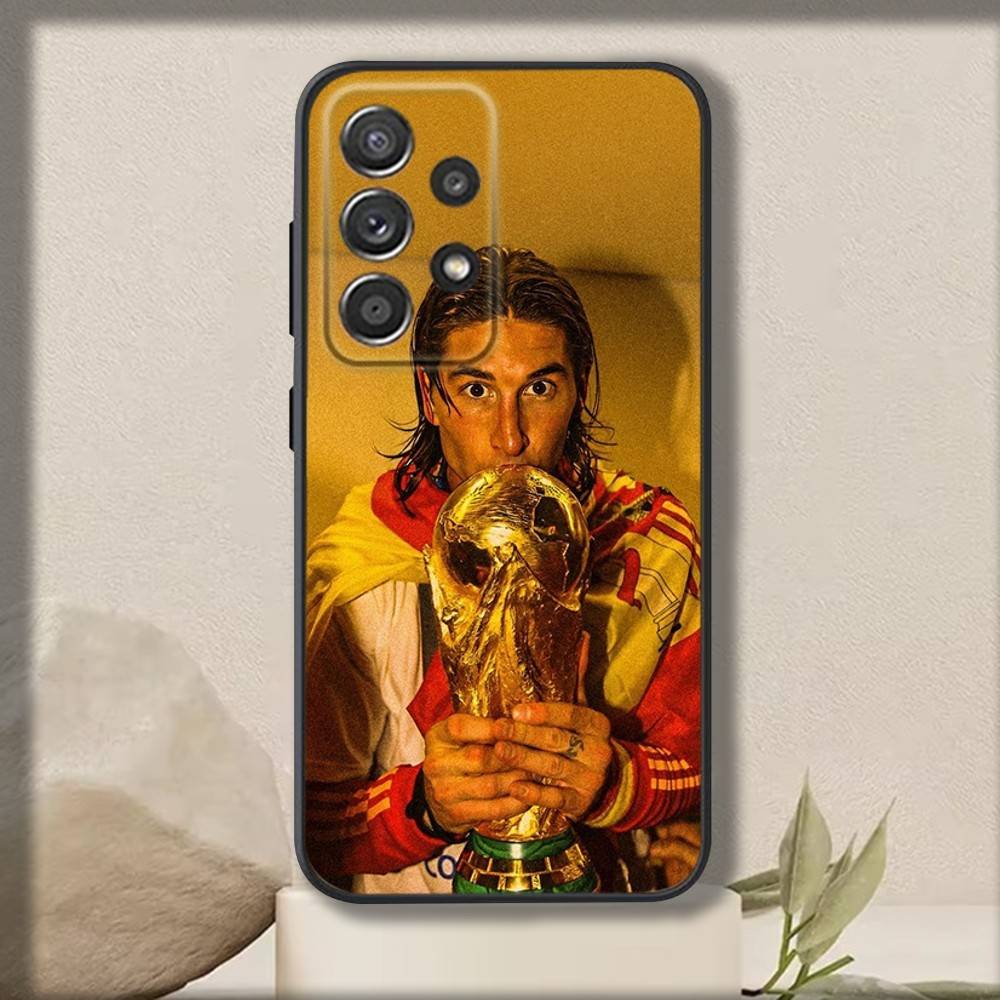 Soccer S-Sergio R-Ramos Phone Case For Samsung S 25,24,23,22,30,21,10,9,Ultra,Plus,Lite,FE,4,5 G Soft Black Case