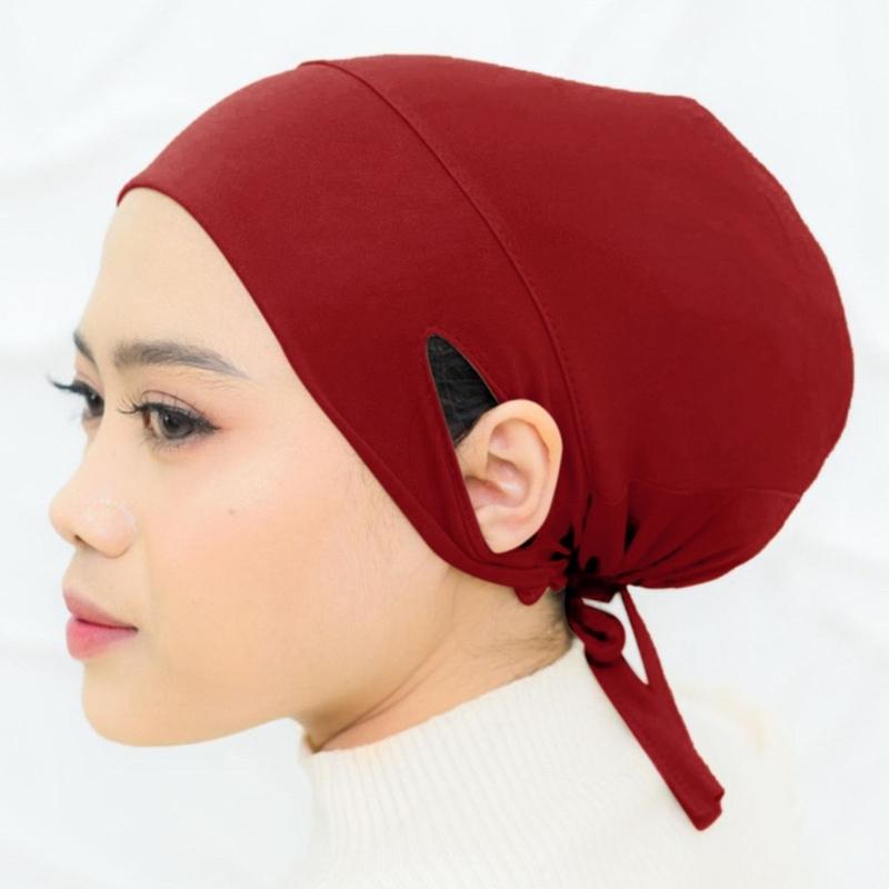 Practical Stretch Hijab Scarf For Active Women Adjustable Ear Straps Moisture Wicking Lightweight Head Cover