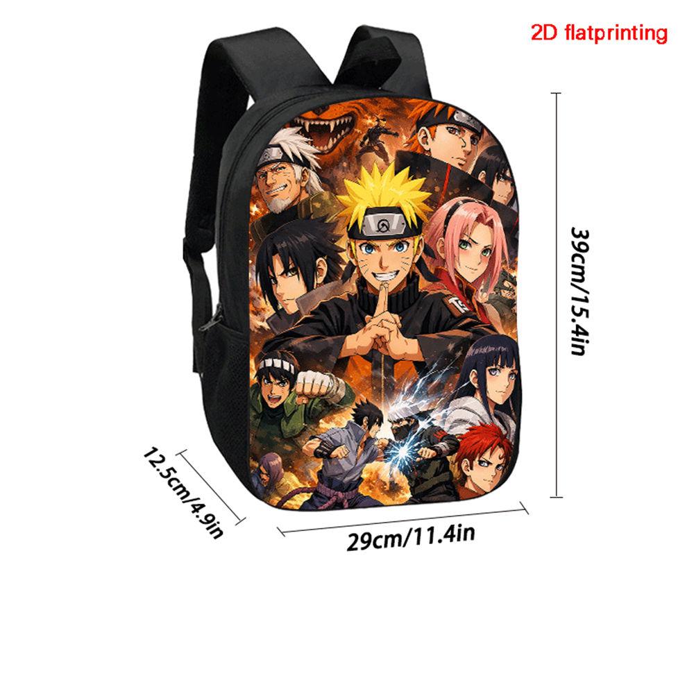 2Pcs Set Kids Backpack With Pencil Bag, Cartoon NARUTO School Bag For Boys Girls Aged 6-10, Durable Lightweight School Backpack.