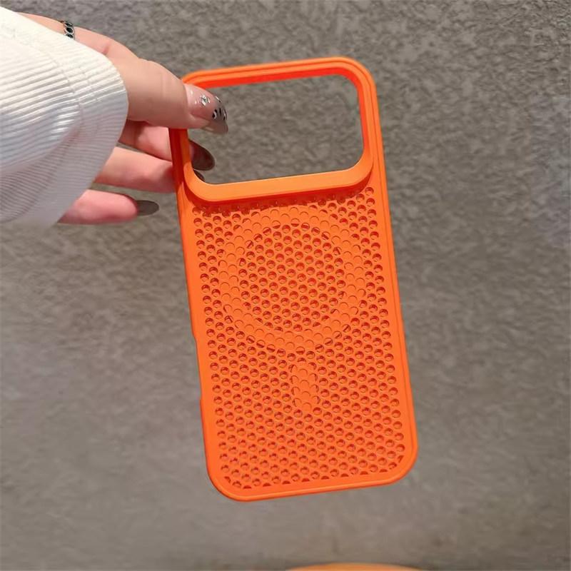 Wärmeableitendes Mesh für Magsafe Wireless Charging Hülle für iPhone 17 16 15 14 Plus 13 12 11 Pro Max 17 Air Atmungsaktive Hartschale