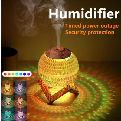 Humidificador de aire, difusor de Aroma de aceite esencial, Humidificador ultrasónico de luz de Noche De Luna, Humidificador Usb regulable, generador de niebla