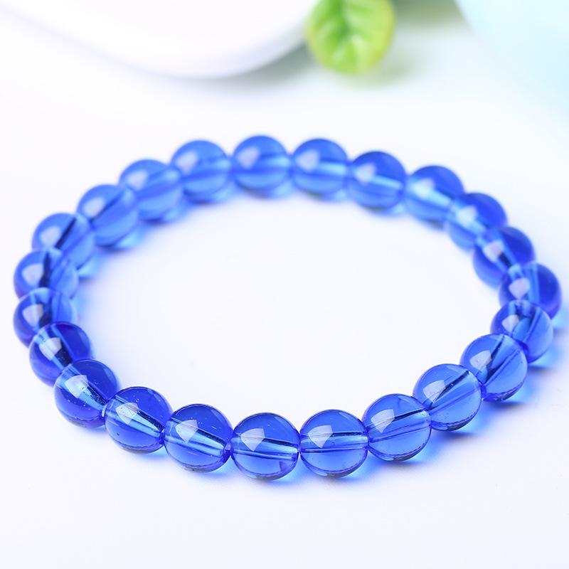 Artificial Crystal Bracelet, Single-loop Glass Pendant Bracelet, Elastic String Bracelet