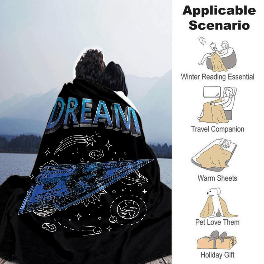 1pc Dream Money Soft Flannel All Season Throw for Home, Office, Outdoor UseDurable Comfort Soft Warm Throw for Home
