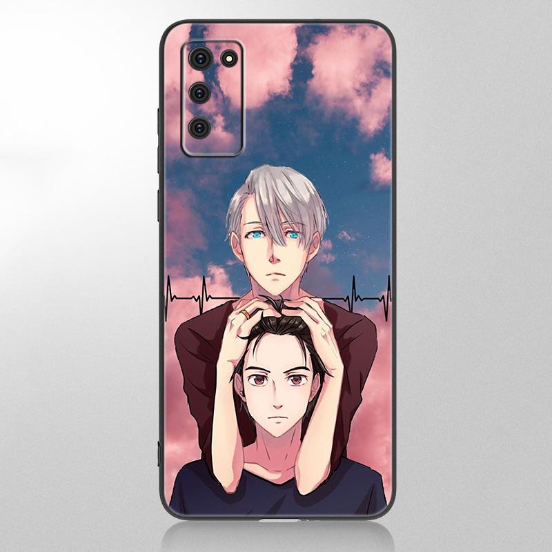 Capa de celular Anime YURI on ICE para Samsung Galaxy A12 A02S A22 A32 A52 A72 A71 A51 A41 A31 A21 A11 A50 A70 A10S A20S Capa preta