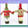 Christmas Knit Sweaters Wine Bottle Decor For Festive Dinner Table Setting
