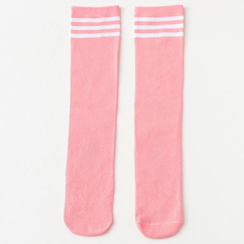 

Детские длинные носки в полоску и однотонные — стиль весна/осень, один размер, яркие цвета, для мальчиков и девочек One Size, No Heel [Sock Length About 38CM]