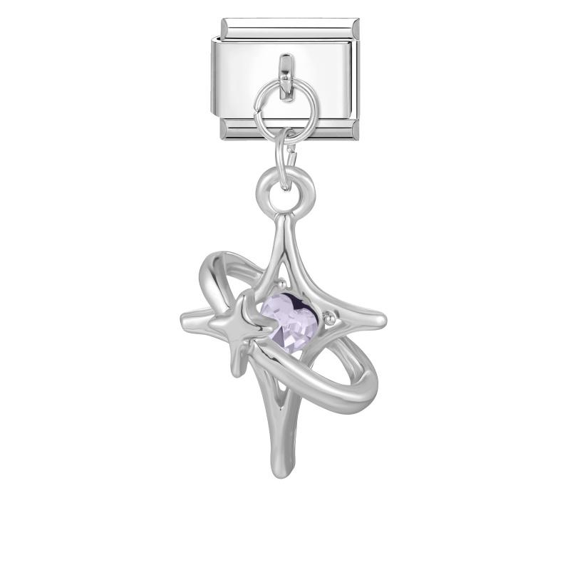 Pink Butterfly Romantic Flowers Heart Star Moon Pendant Italian Charm Links Fit 9mm Bracelet Stainless Steel DIY Making Jewelry