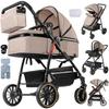3-in-1 Baby Stroller Combined Foldable 1-Click Reversible Parent/World Facing Lightweight Aluminum Frame City Compact Comfort