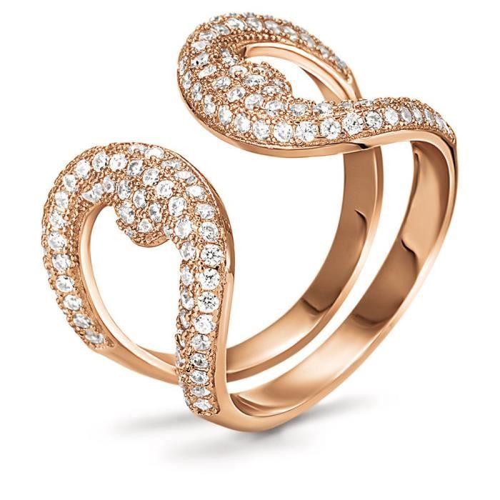 Bague - FOLLI FOLLIE - 3R15S059RC - Acier inoxydable - Taille 54 - Rose
