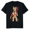 Japanese Samurrai Cat Kawaii Tattoo Gift Idea Tee T-Shirt