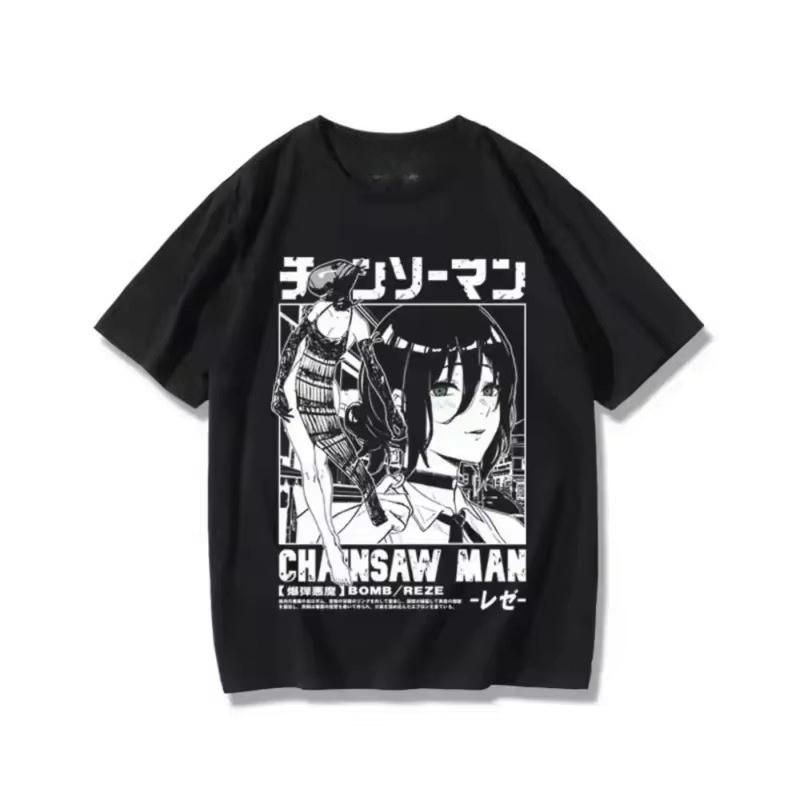 New Chainsaw Man Manga Graphic Printed Tshirt Mens and Womens Tshirt Mens Top Sports Tshirt Mens Tshirt Harajuku Y2K Tee M
