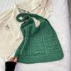 Knitted Bag Vintage Hollow Hand Woven Bag Shoulder Bag Woolen Handbag