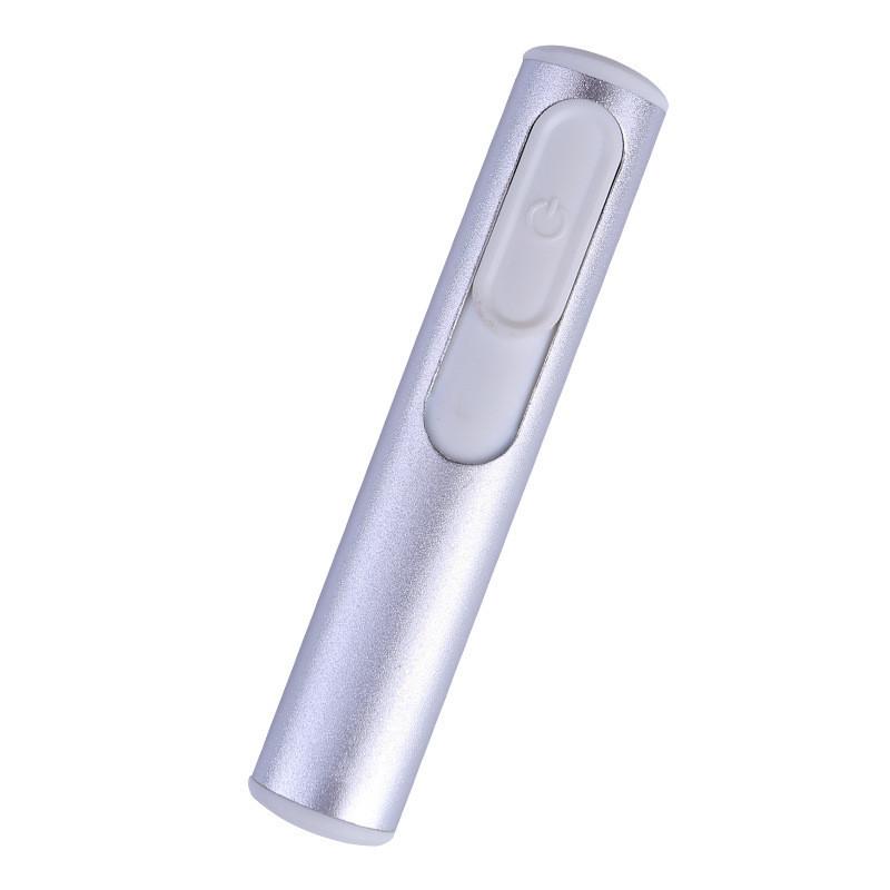 Silver Metal Shell Recharge Usb Lighter Electronic Mini Cigarette Arc Windproof