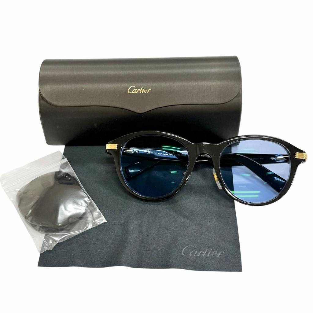 Very Good Cartier Sunglasses Premier De Cartier Boston Black Mens CT0395SA Used