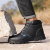 Fashion Men Work Safety Shoes Anti Smashing Waterproof Genuine Leather Welding Shoes Indestructible Nail Proof Boot