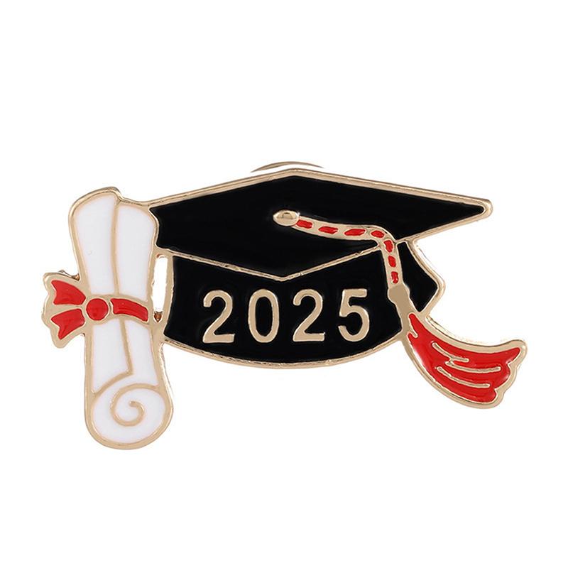 

2025 School Graduation Season Enamel Brooches Creative Bachelor S Hat Lapel Pin Badge Students Friends Jewelry Gifts
