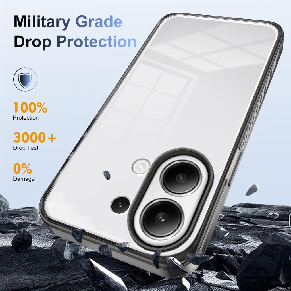 Dla Xiaomi Redmi Note 13 4G Przezroczyste Etui na Telefon TPU PC Antypoślizgowy Odporny na Upadki Tylny Pokrowiec