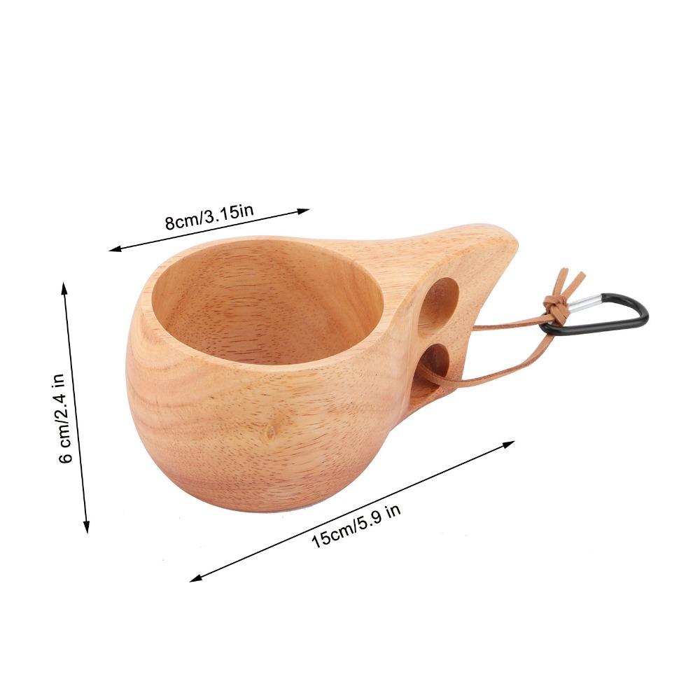 Wooden Milk Cup Comes with clasp Coffee Mug Easy To Clean Salad Mug Daily Drinking Double Spout