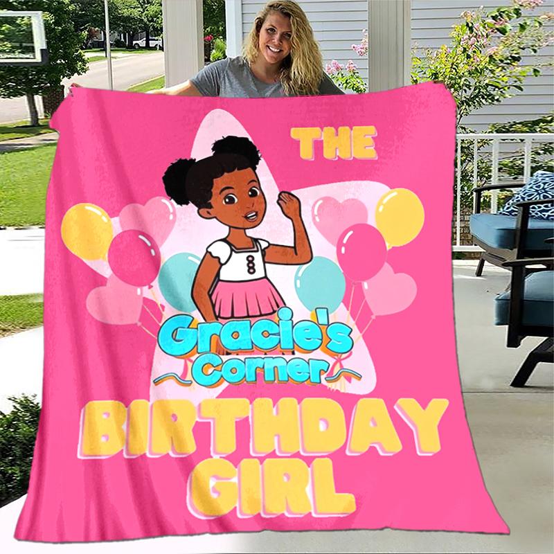 1pc Blanket Gracie's Corner1 Print Design, Lightweight Blanket for Sofa, Bed- Soft &Warm, Gift for All Seasons like Christmas, Halloween